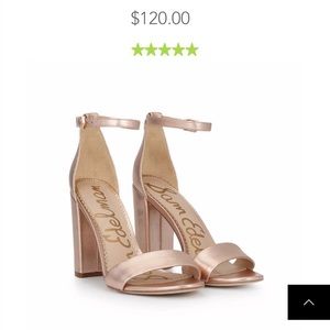 Sam Edelman Yaro Block Heel in Blush Gold Leather